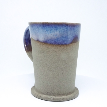 Kubek ceramiczny 380 ml  betonowy z niebieskim wnętrzem 3