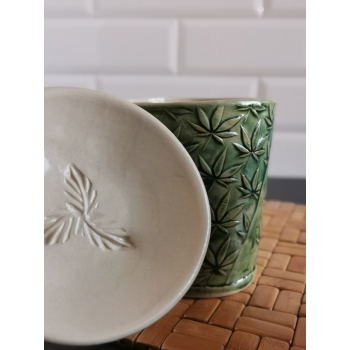 Kubek ceramiczny, zielony, marycha 500ml
