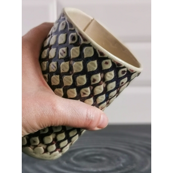 Kubek ceramiczny, bordowy, łezka 380ml