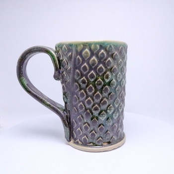 Kubek ceramiczny 380 ml  zielony w łezki3