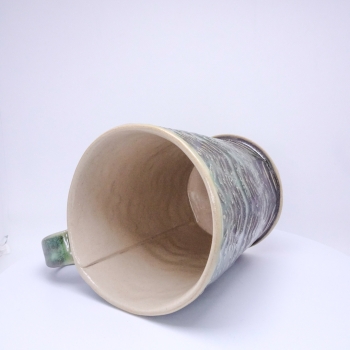 Kubek ceramiczny 500 ml zielony w paprotki 6