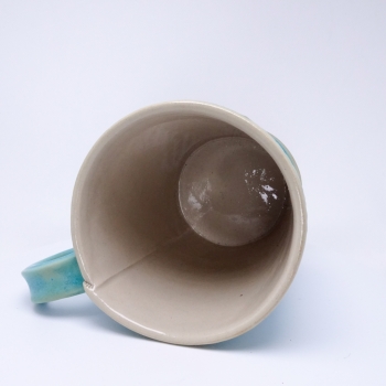 Kubek ceramiczny 500 ml turkusowy w listki 6