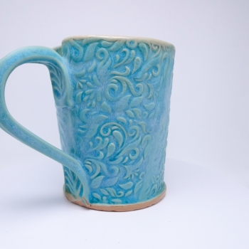 Kubek ceramiczny 500 ml turkusowy w akant 3