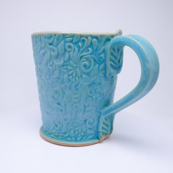 Kubek ceramiczny 500 ml turkusowy w akant