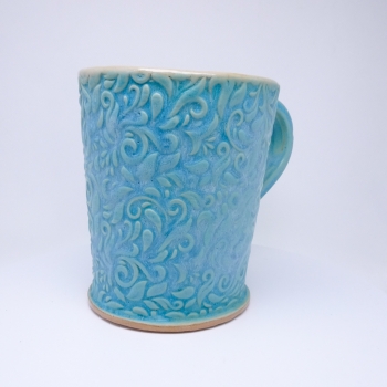 Kubek ceramiczny 500 ml turkusowy w akant 4