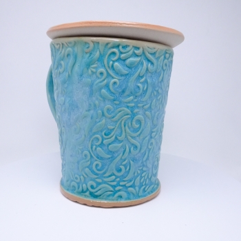 Kubek ceramiczny 500 ml turkusowy w akant 1