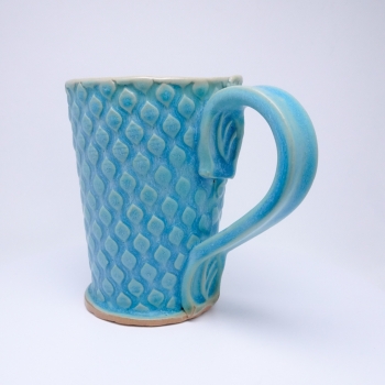 Kubek ceramiczny 380 ml turkusowy w łezkę 3