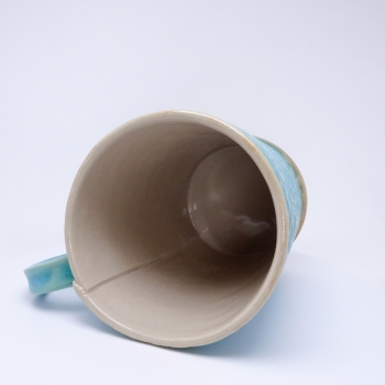 Kubek ceramiczny 500 ml turkusowy w róże 6