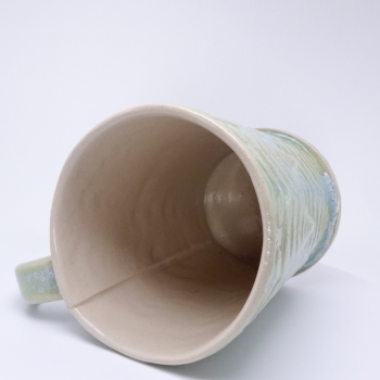 Kubek ceramiczny 500 ml seledynowy w paprotkę 5