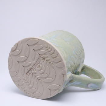 Kubek ceramiczny 500 ml seledynowy w paprotkę 6