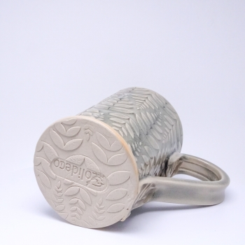 Kubek ceramiczny 380 ml szary w paprotkę 4