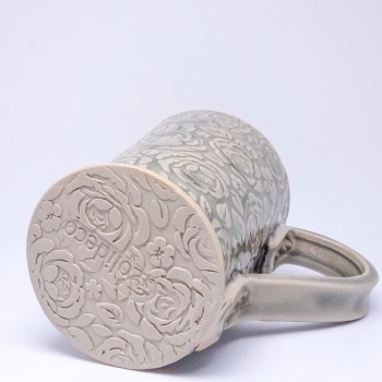 Kubek ceramiczny 380 ml szary w róże 5