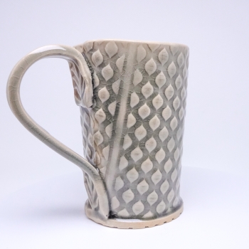 Kubek ceramiczny 380 ml szary w łezki 2