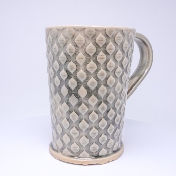 Kubek ceramiczny 380 ml szary w łezki 4
