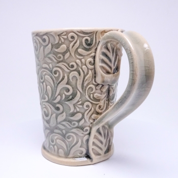 Kubek ceramiczny 380 ml szary w akant 2