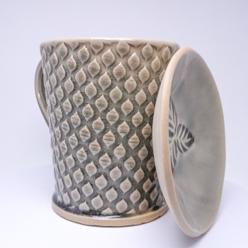 Kubek ceramiczny 500 ml w szarą łezkę 1