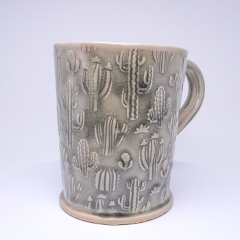 Kubek ceramiczny 500 ml szary w kaktusy 4