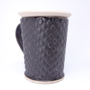 Kubek ceramiczny 500 ml czarny w łezki