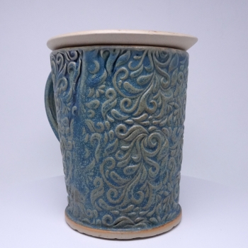 Kubek ceramiczny 500 ml w niebieski akant