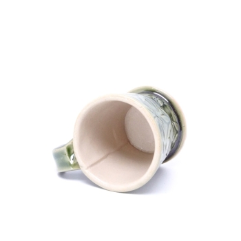 Filiżanka espresso 80 ml zielona, w liście marychy 5