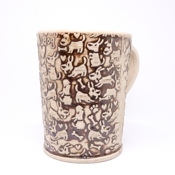 Kubek ceramiczny , czarny, pieski 500ml 3