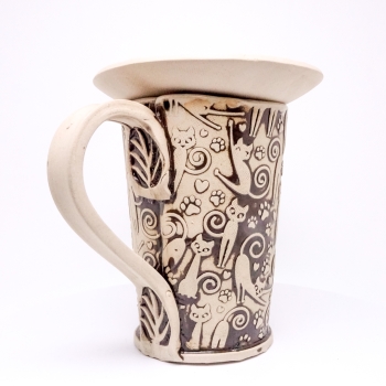Kubek ceramiczny 380 ml w kotki