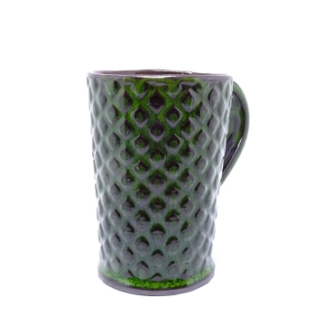Kubek ceramiczny 380ml zielony w łezki 3