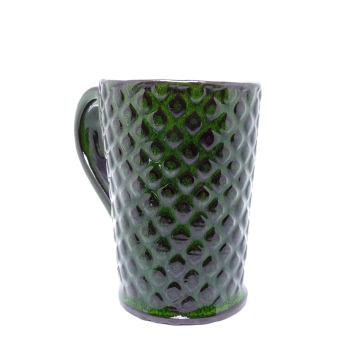 Kubek ceramiczny 380ml zielony w łezki 4
