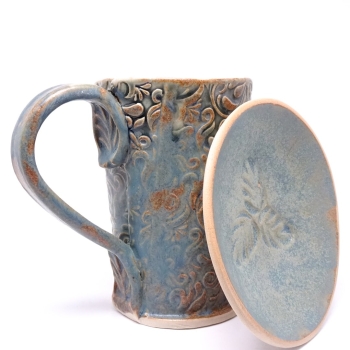 Kubek ceramiczny 380 ml niebieski w akant 1
