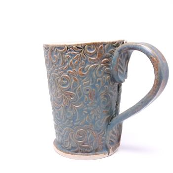 Kubek ceramiczny 380 ml niebieski w akant 2