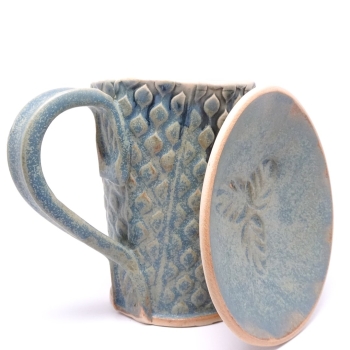 Kubek ceramiczny 380 ml niebieski w łezkę 1