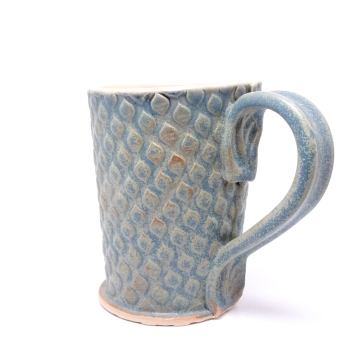 Kubek ceramiczny 380 ml niebieski w łezkę 2
