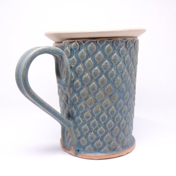 Kubek ceramiczny 500 ml niebieski w łezkę