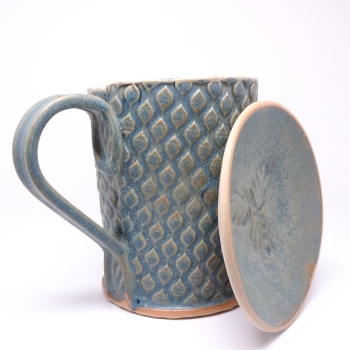 Kubek ceramiczny 500 ml niebieski w łezkę 1