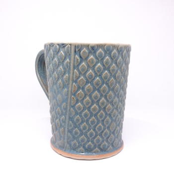 Kubek ceramiczny 500 ml niebieski w łezkę 2