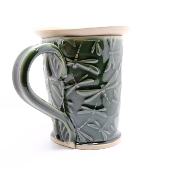 Kubek ceramiczny 500 ml zielone ważki