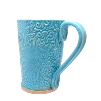 Kubek ceramiczny 800 ml turkusowy akant 1