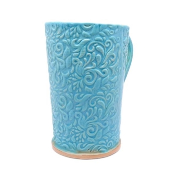 Kubek ceramiczny 800 ml turkusowy akant 2