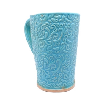 Kubek ceramiczny 800 ml turkusowy akant 3