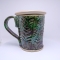 Kubek ceramiczny 500 ml zielony w paprotki
