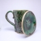 Kubek ceramiczny 380 ml  zielony w listki1