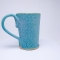 Kubek ceramiczny 380 ml turkusowy w listki 2