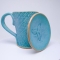 Kubek ceramiczny 380 ml turkusowy w listki 1
