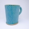 Kubek ceramiczny 500 ml turkusowy w listki 4