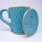 Kubek ceramiczny 500 ml turkusowy w listki 1