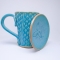 Kubek ceramiczny 380 ml turkusowy w łezkę 1