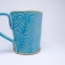 Kubek ceramiczny 500 ml turkusowy w paprotkę 3