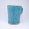 Kubek ceramiczny 500 ml turkusowy w paprotkę 4