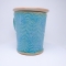 Kubek ceramiczny 500 ml turkusowy w paprotkę  1