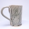 Kubek ceramiczny 380 ml szary w listki 2
